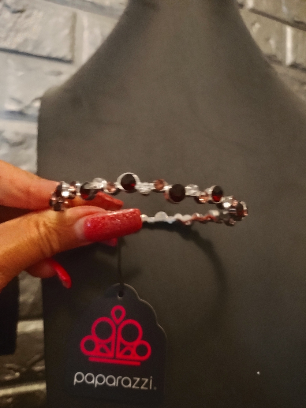 paparazzi Rose Gold and Black Beaded Bangle Bracelet
